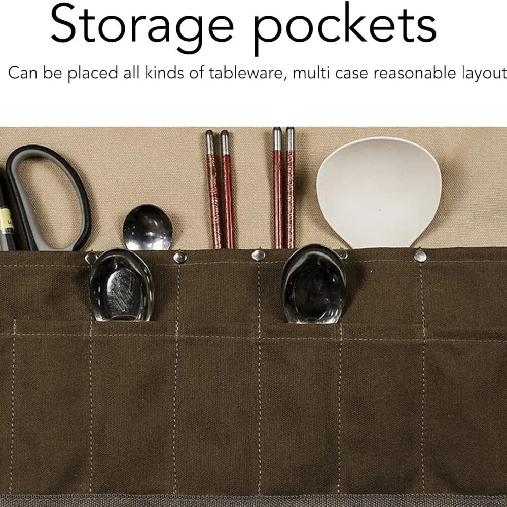 Multi-functional Camping Tableware Storage Bag Canvas(1 Pack)